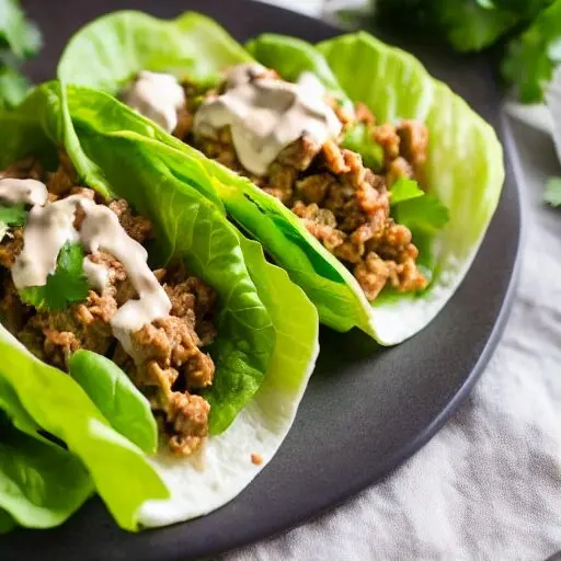 Lettuce tacos with tuna filling
