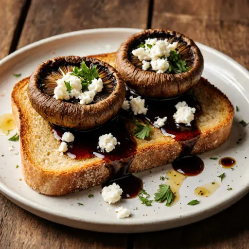 Mushrooms on toast with feta
